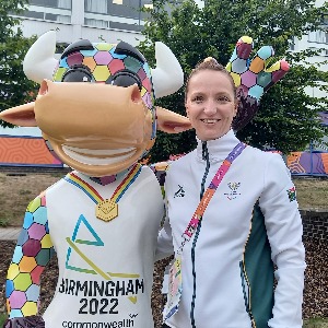 Riana Robertson coaching at the Olympics in 2024